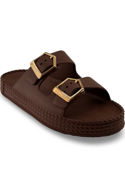 L&L ШЛЁПАНЦЫ Женс. 26Y.256 044.05 Тёмно-коричневый